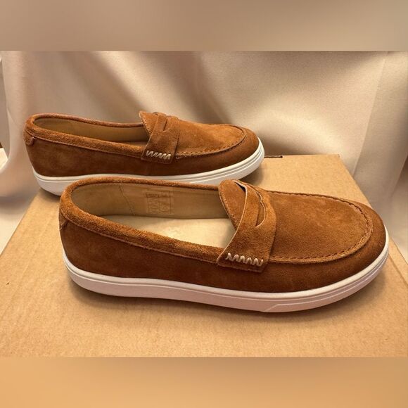 Patina Portland tan Suede leather Penny Loafers casual comfortable size 7 flats - Picture 3 of 9